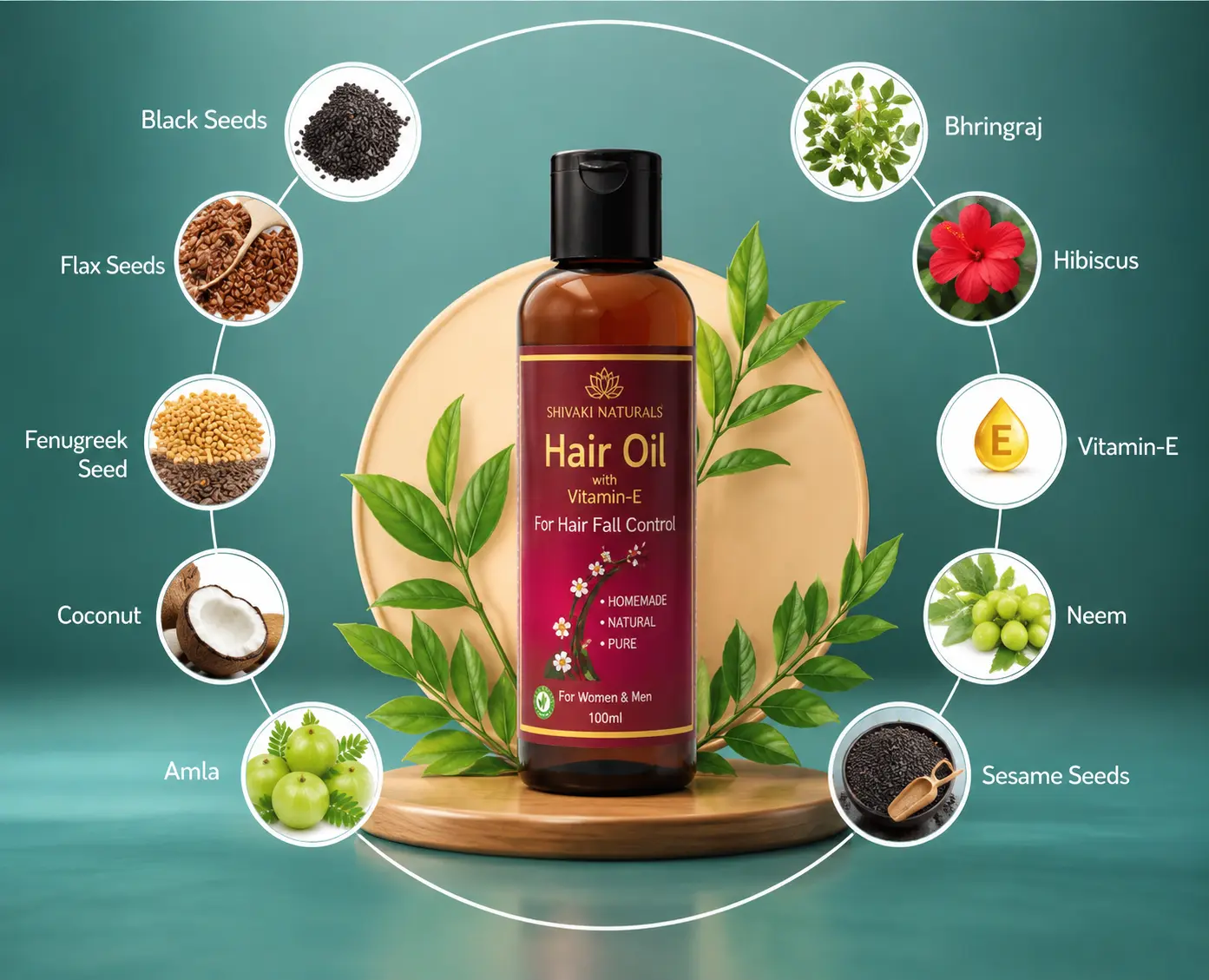 Shivaaki Naturals Hair Oil Combo (Buy 2 Get 1 FREE Neem Wood Comb) - Image 5