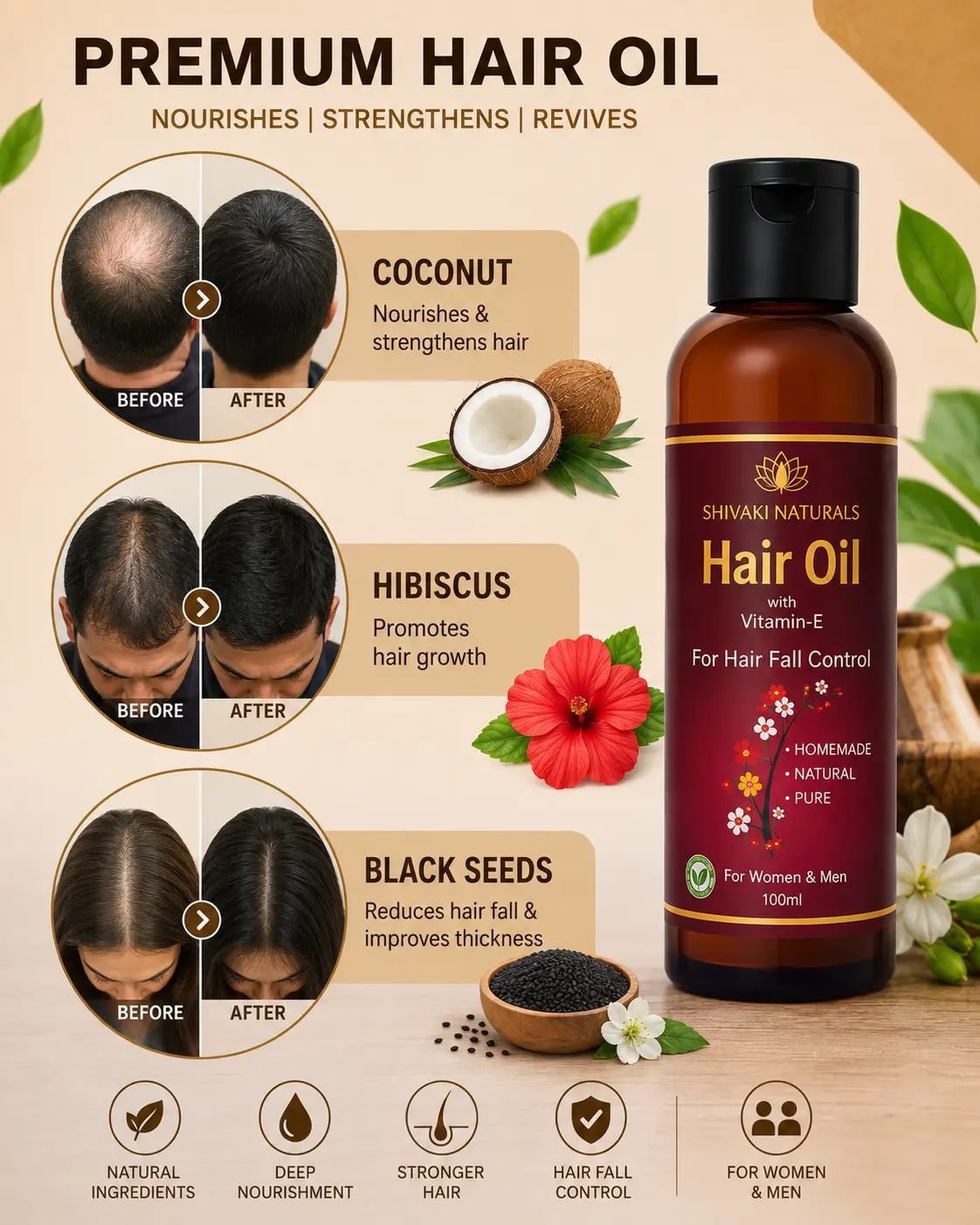 Shivaaki Naturals Hair Oil Combo (Buy 2 Get 1 FREE Neem Wood Comb) - Image 4