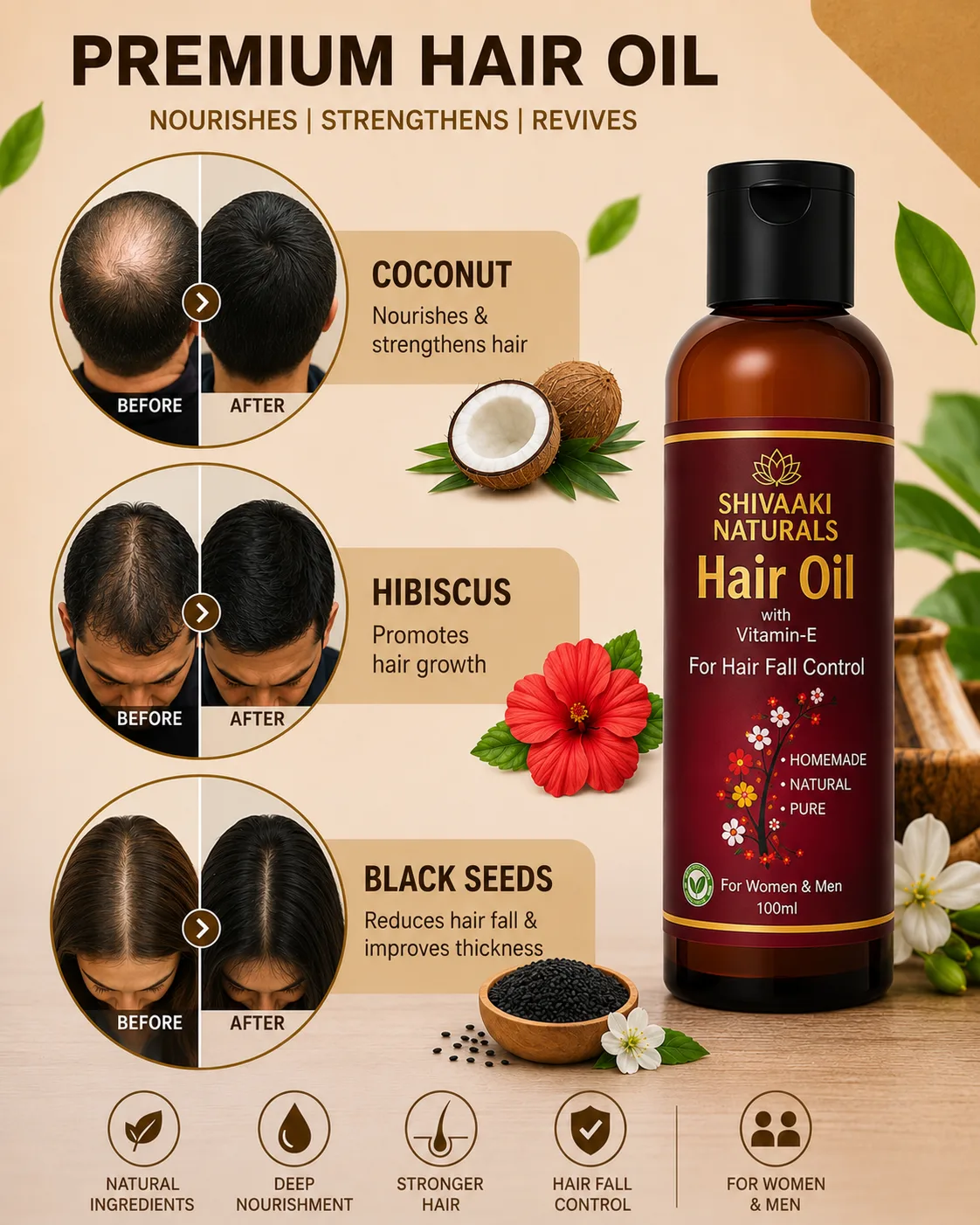 Shivaaki Naturals Hair Oil Combo (Buy 2 Get 1 FREE Neem Wood Comb) - Image 4