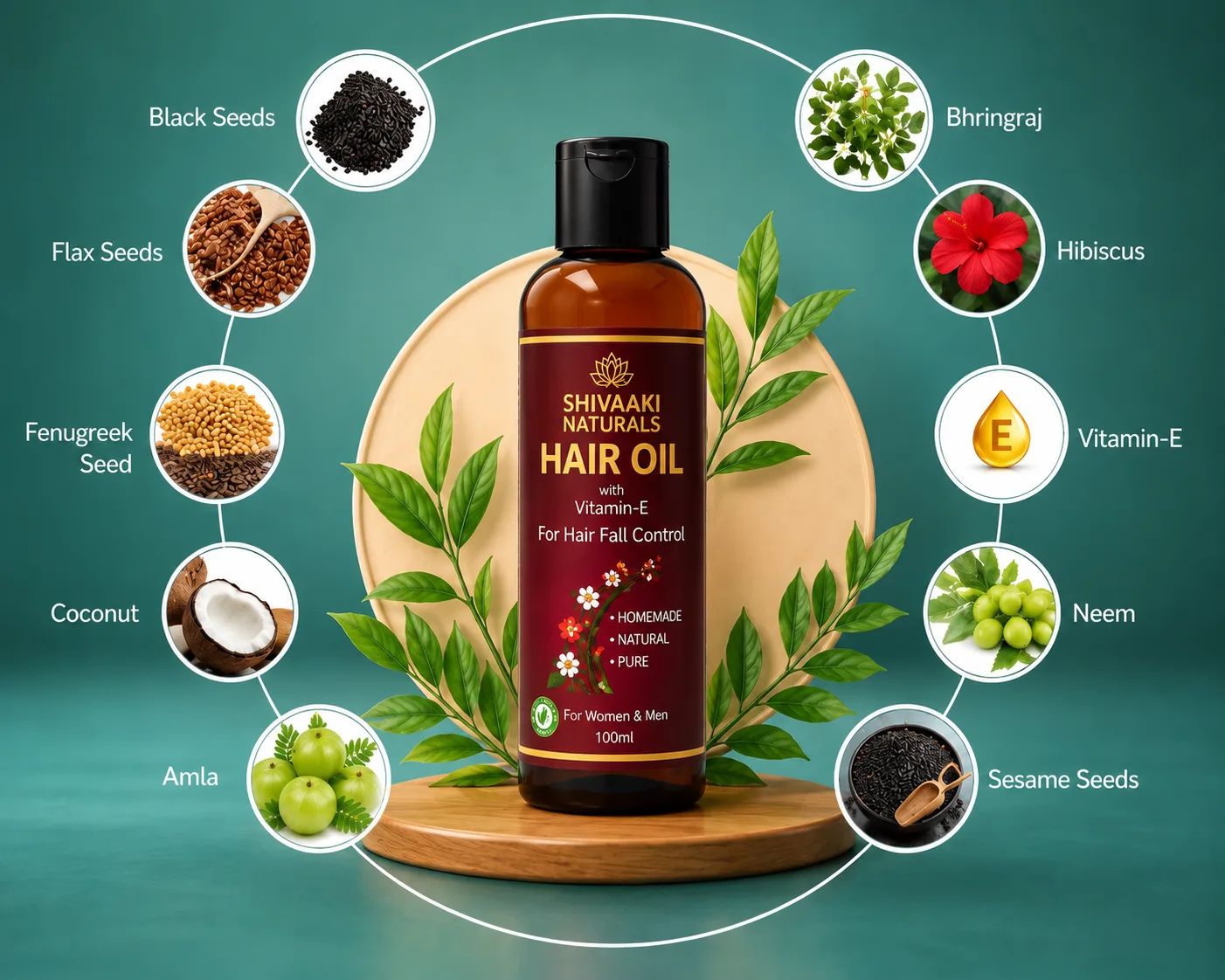 Shivaaki Naturals Hair Oil Combo (Buy 2 Get 1 FREE Neem Wood Comb) - Image 5