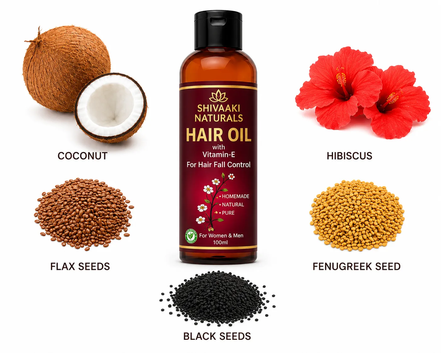 Shivaaki Naturals Hair Oil Combo (Buy 2 Get 1 FREE Neem Wood Comb) - Image 2